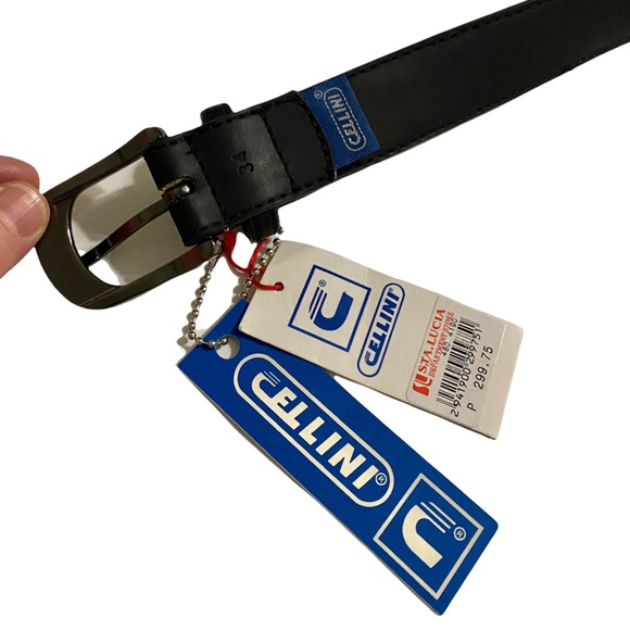 New Cellini Uomo Black Belt Size 34 - Picture 3 of 5